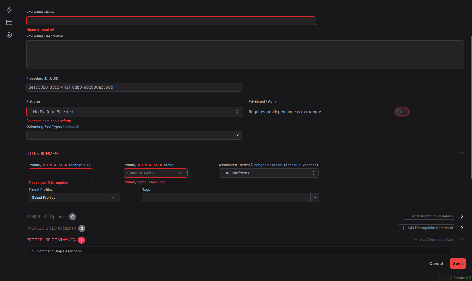 MACAT Create Procedure step 3