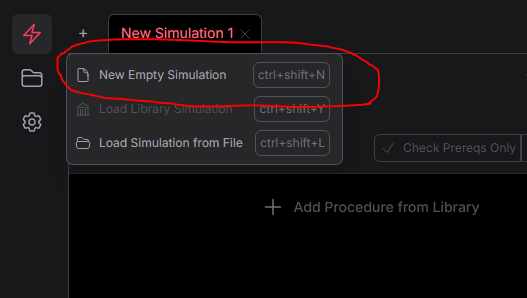 MACAT Create Empty Simulation