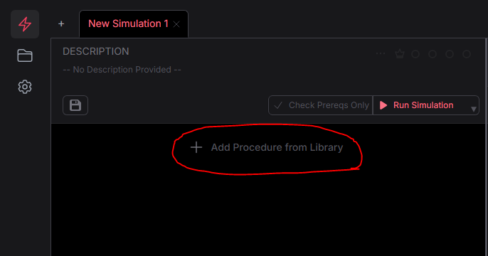 MACAT Create Sim Add Procedure Screenshot