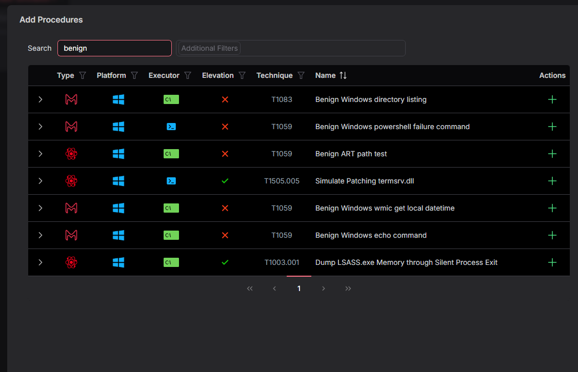 MACAT Create Filter Add Procedures Screenshot