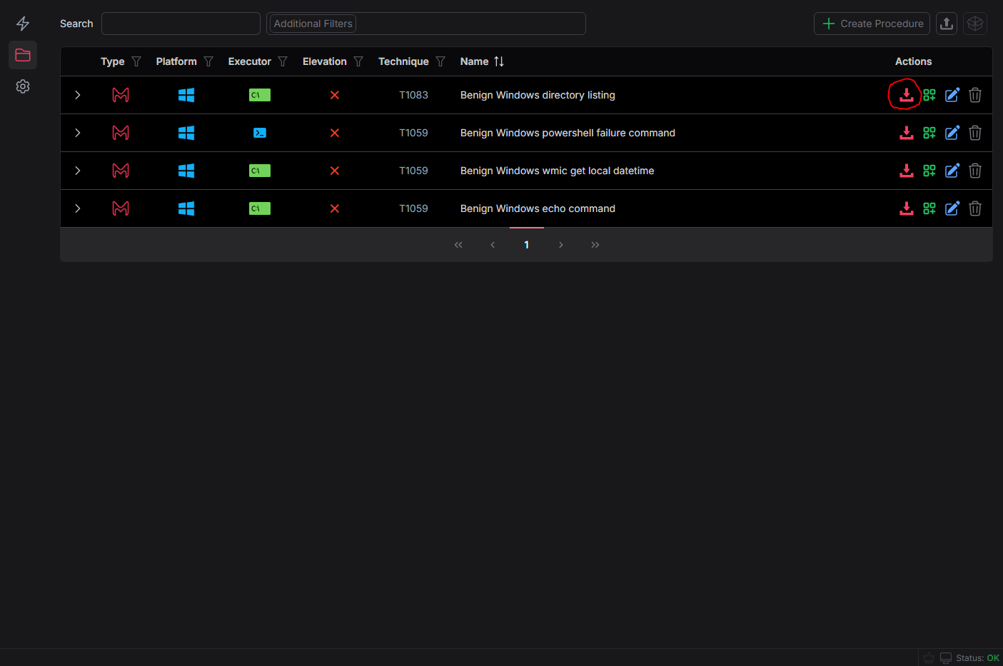MACAT saving procedures 1