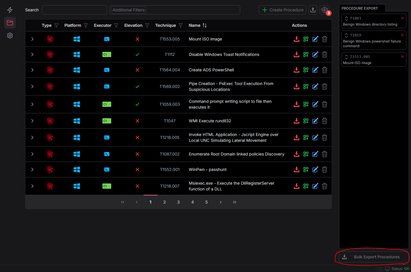 MACAT saving procedures 5